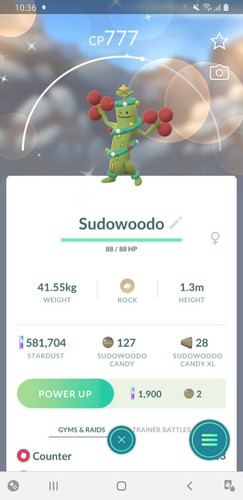 Sudowoodo lucido con costume - sudowoodo,